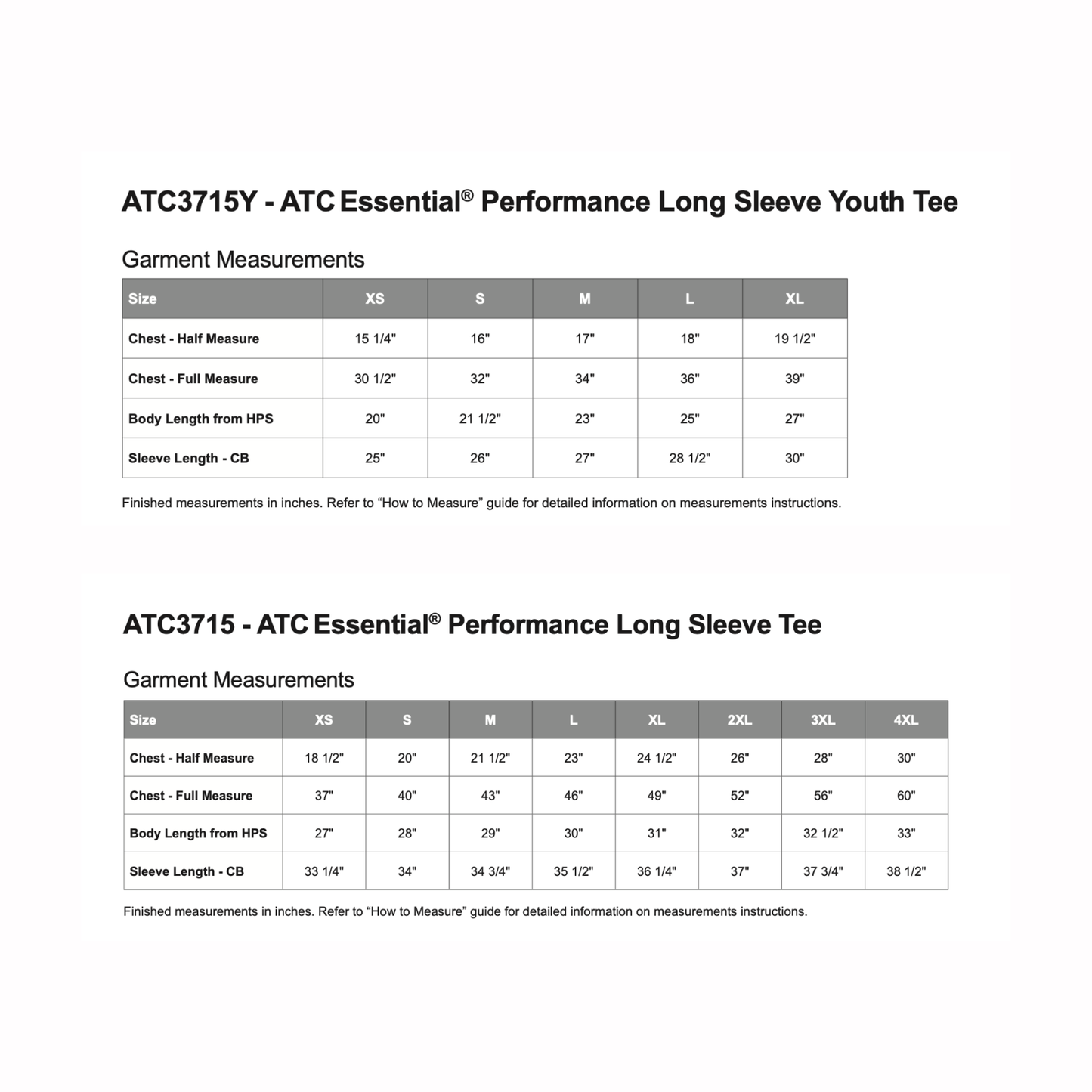 Long Sleeve Adult/Youth - POLYESTER